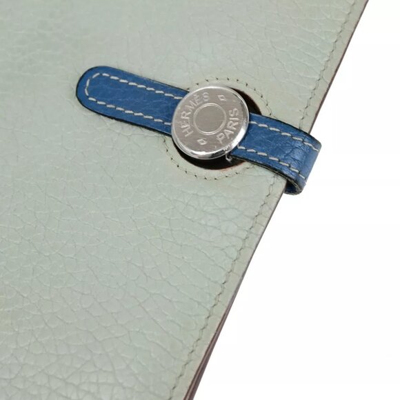 AUTHENTICITY GUARANTEED HERMES Logo Dogon GM Bicolor Long Wallet Purse - Picture 11 of 15